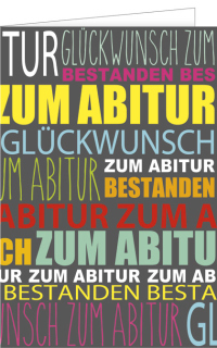 Abitur Happy Typo Gl&uuml;ckw&uuml;nsche