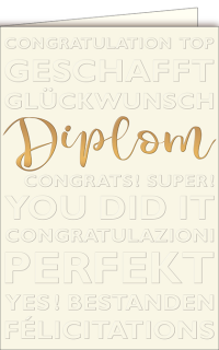 Glückwunschkarte zum Diplom