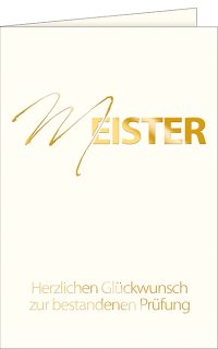 Glückwunschkarte zum Meister