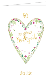 Goldhochzeitstagskarte alles Liebe