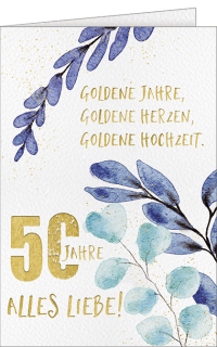 Hochzeitskarte 50. Jahre, Goldhochzeit