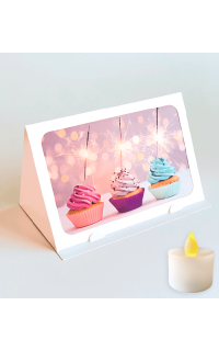 Geburtstagskarte Lichterzauber Muffins