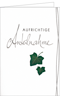 Trauerkarte Efeubl&auml;tter