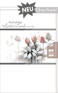 Trauerkarte gemalte Rosen