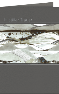 Beileidskarte mit abstrakter Bergkulisse