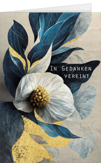 Trauerkarte Kunst Bl&uuml;te