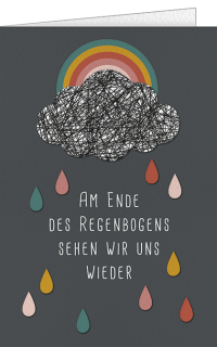 Trauerkarte Sternenkind Wolke mit Regenbogen