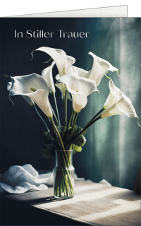 Trauerkarte Blumen mit Text