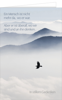 Trauerkarte Vogel mit Text