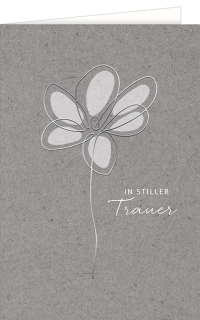 Trauerkarte Blume mit Text