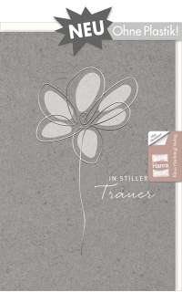 Trauerkarte ohne Plastik - Blume mit Text