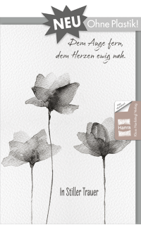 Trauerkarte ohne Plastik - Blumen mit Text