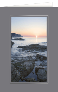 Trauerkarte Foto Felsen und Meer