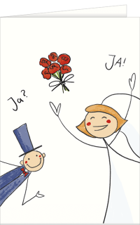 Hochzeitskarte Ja!