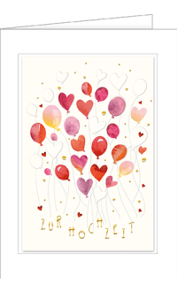 A5 Hochzeitskarte Luftballons