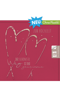 Hochzeitskarte rot - Gemeinsamer Weg