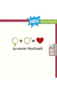 Hochzeitskarte o + o = <3 Sonderformat