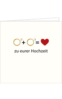 Hochzeitskarte 0+0 = <3 Sonderformat