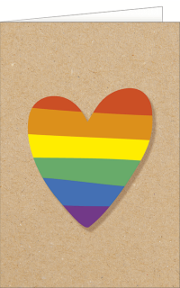 Queer Karte Herz mit LGBTQ Regenbogen