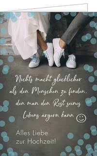 Hochzeitskarte mit lustigem Text und Motiv