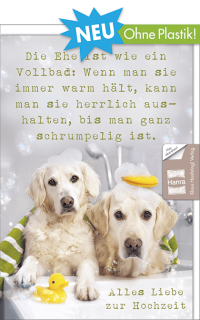 Hochzeitskarte ohne Plastik - Hunde