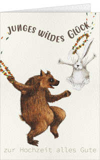Hochzeitskarte Bär und Hase