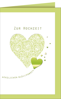 Hochzeitskarte Glanzherz