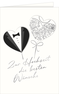 Hochzeitskarte Anzug und Kleid