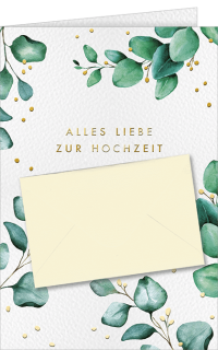 Hochzeitskarte Geldkuvert mit Bl&auml;ttern