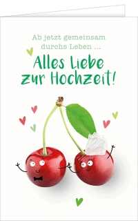 Hochzeitskarte Kirschen mit Text