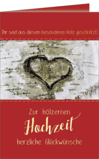 Karte zum 5. Hochzeitstag