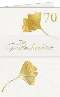 Gl&uuml;ckwunschkarte Gnadenhochzeit Ginkoblatt