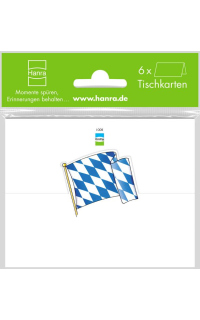 6er Set: Tischkarten mit bayerischer Flagge