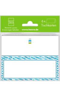 Tischkarten blau-weiss