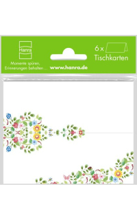 Tischkarten mit bunten Blumen