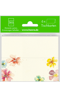 Tischkarten mit Aquarellblüten