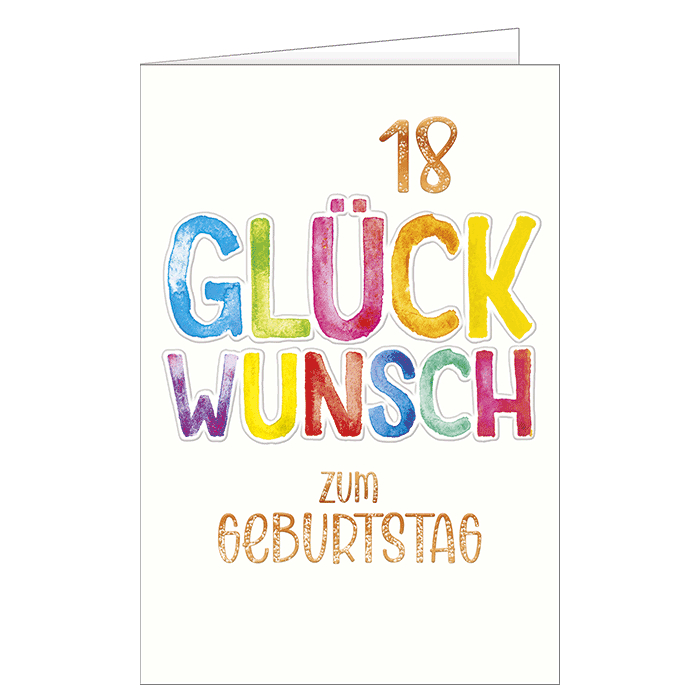 Glückwunschkarte zum 18. Geburtstag