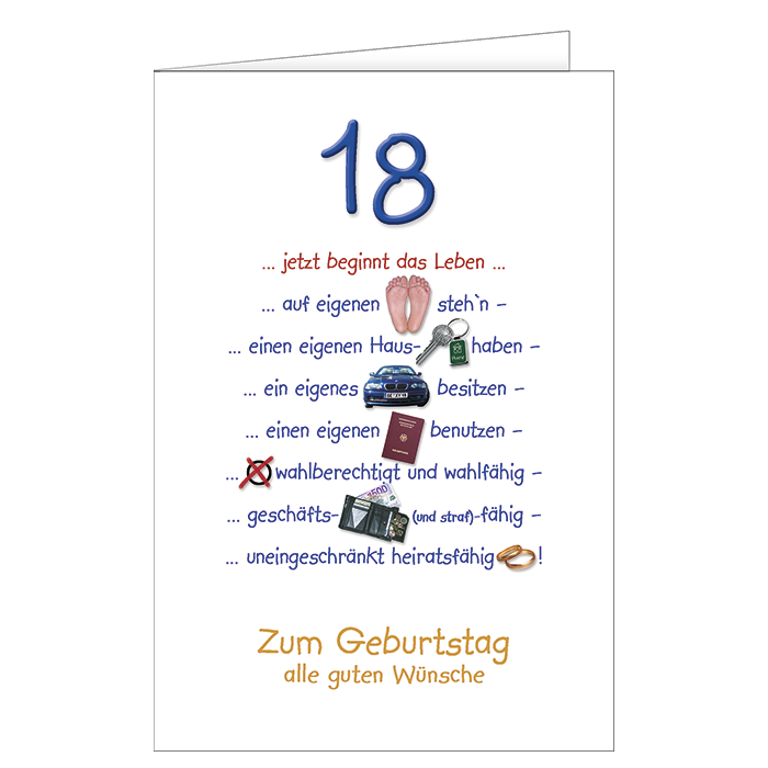 Karte zum 18. Geburtstag und zum Führerschein